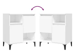 Aparador buffet cómoda armario mueble organizador cocina salón salón juego de 2 60 x 35 x 70 cm blanco madera contrachapada 02_0036681