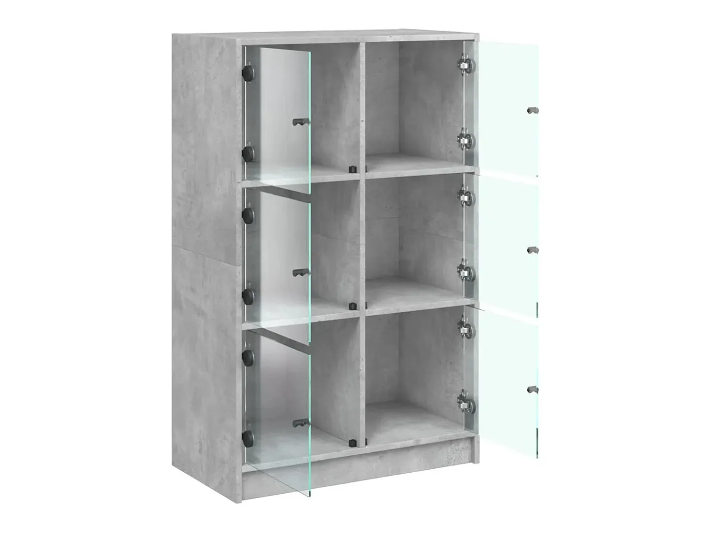 Aparador buffet cómoda armario mueble organizador cocina salón salón alto con puertas 68 x 37 x 109 cm madera contrachapada gris 02_0032239