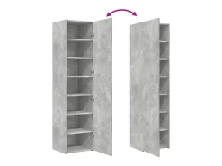 Aparador buffet cómoda armario mueble organizador cocina salón salón alto 45 x 42,5 x 185 cm madera contrachapada gris 02_0034444