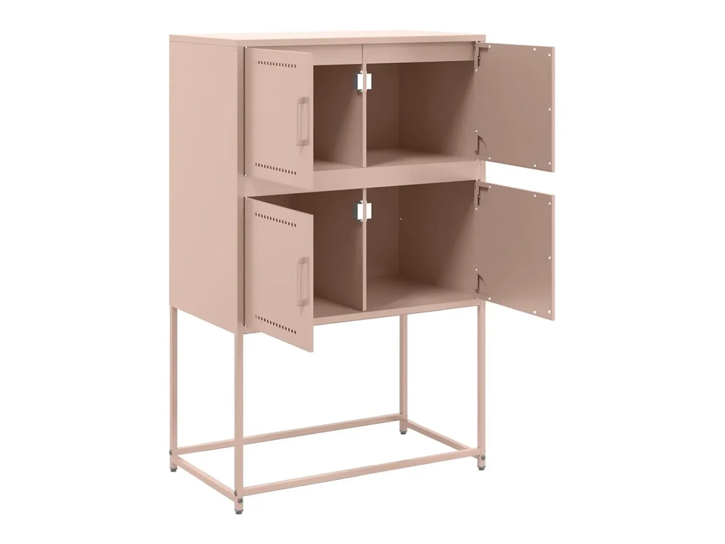 Aparador buffet cómoda armario unidad de almacenamiento organizador cocina salón salón 68,5 x 38,5 x 107 cm acero Rosa 02_0036209