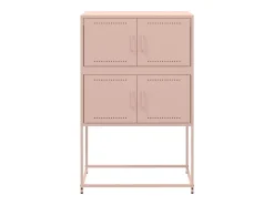 Aparador buffet cómoda armario unidad de almacenamiento organizador cocina salón salón 68,5 x 38,5 x 107 cm acero Rosa 02_0036209