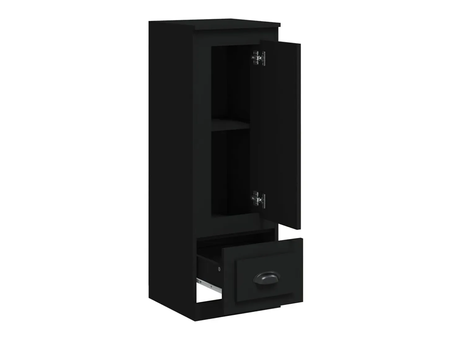 Aparador buffet cómoda armario mueble organizador cocina salón salón alto 36 x 35,5 x 103,5 cm madera contrachapada negro 02_0034911