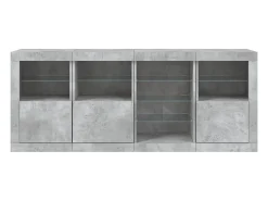 Aparador buffet cómoda armario mueble organizador cocina salón salón con luces LED 164 x 37 x 67 cm gris 02_0029984