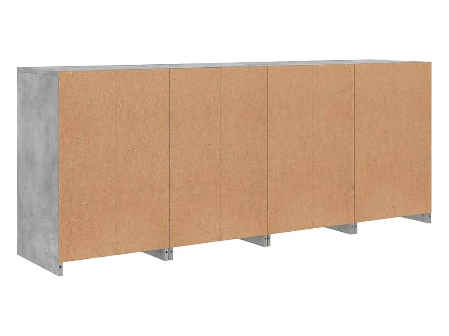 Aparador buffet cómoda armario mueble organizador cocina salón salón con luces LED 164 x 37 x 67 cm gris 02_0029984