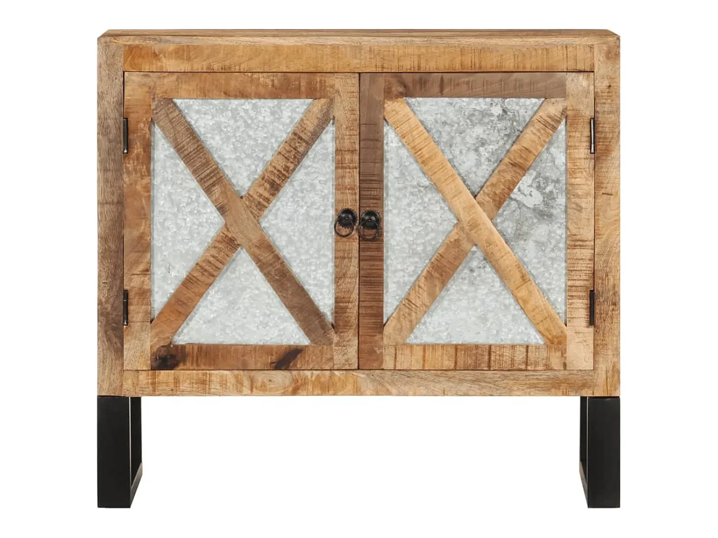 Aparador buffet cómoda armario mueble organizador cocina salón salón 80 x 30 x 71 cm madera maciza de mango en bruto y metal marrón 02_0029654