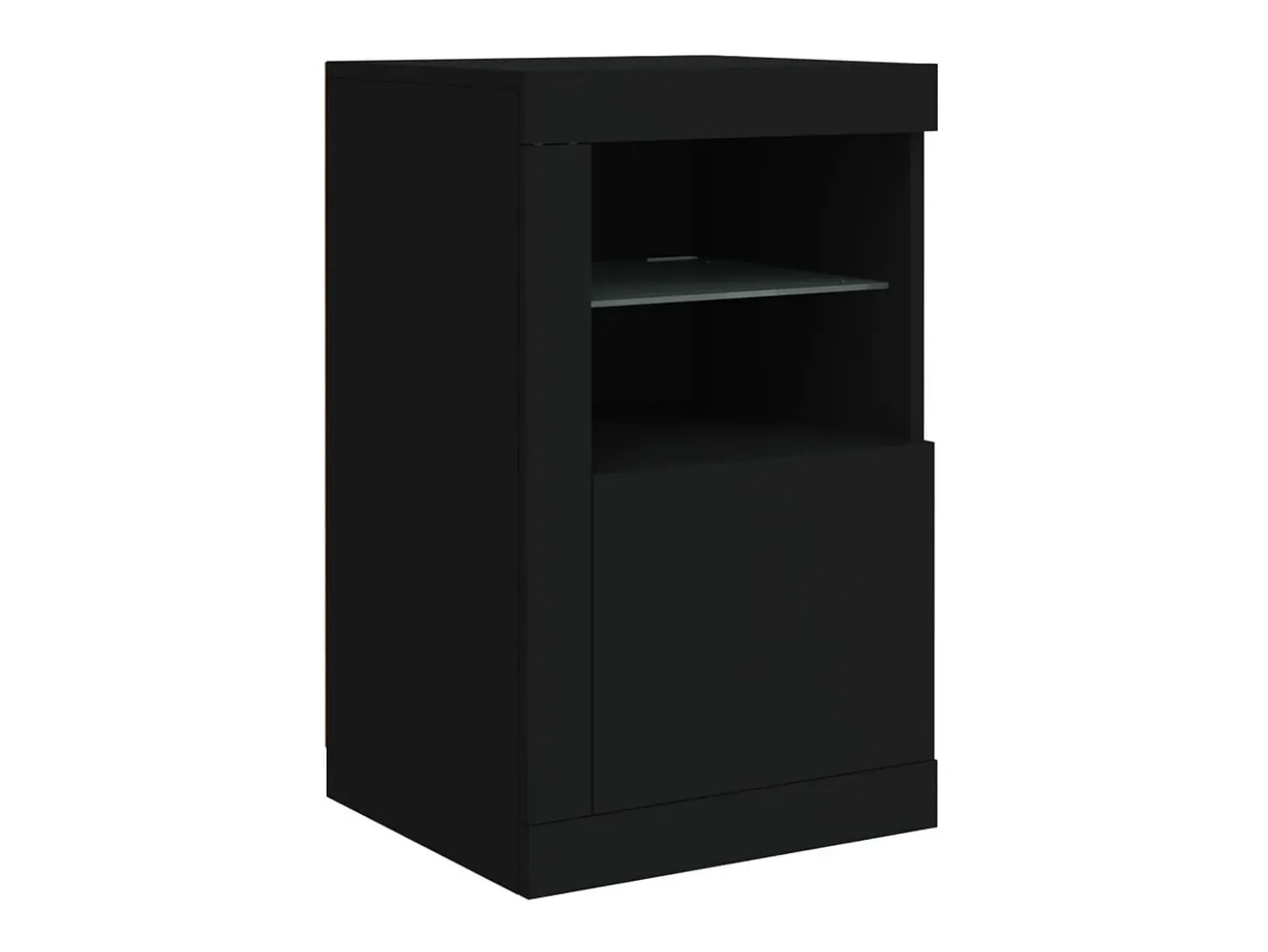 Aparador buffet cómoda armario mueble organizador cocina salón salón con luces LED 142,5 x 37 x 67 cm negro 02_0030014