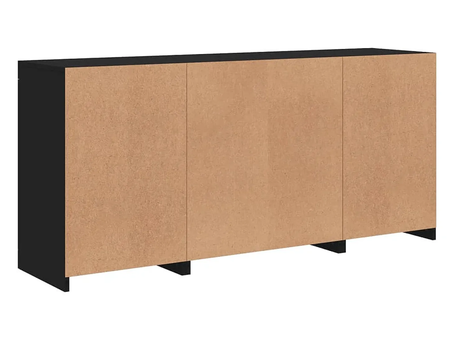 Aparador buffet cómoda armario mueble organizador cocina salón salón con luces LED 142,5 x 37 x 67 cm negro 02_0030014