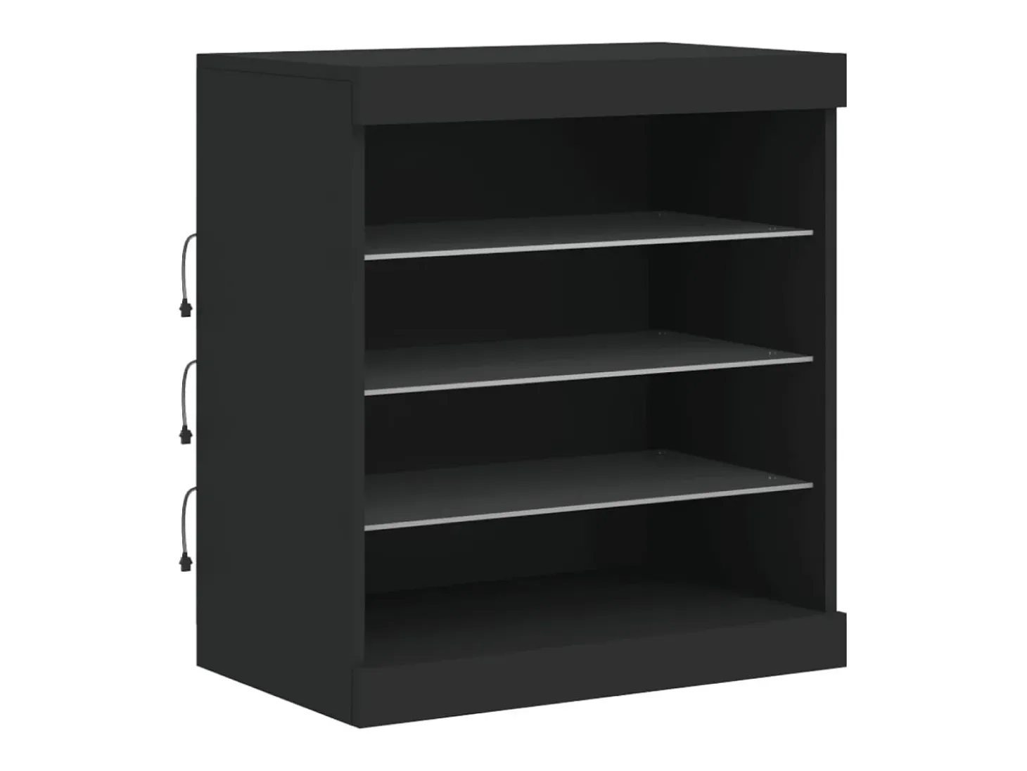 Aparador buffet cómoda armario mueble organizador cocina salón salón con luces LED 142,5 x 37 x 67 cm negro 02_0030014