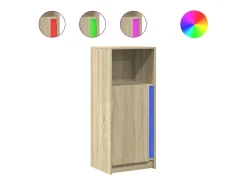 Aparador buffet cómoda armario mueble organizador cocina salón salón con Sonoma LED 42,5 x 34 x 100 cm madera contrachapada marrón 02_0029795