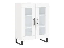 Aparador buffet cómoda armario mueble organizador cocina salón salón alto 69,5 x 34 x 180 cm madera contrachapada blanco 02_0032543