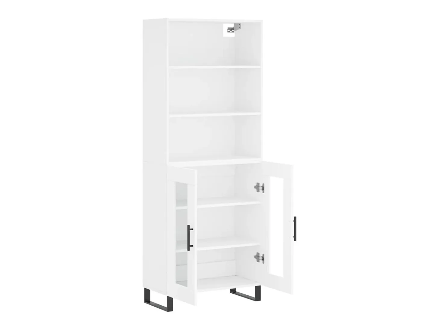 Aparador buffet cómoda armario mueble organizador cocina salón salón alto 69,5 x 34 x 180 cm madera contrachapada blanco 02_0032543