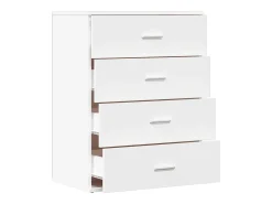 Aparador buffet cómoda armario unidad de almacenamiento organizador cocina salón salón 60 x 39 x 80 cm madera contrachapada blanca 02_0030376