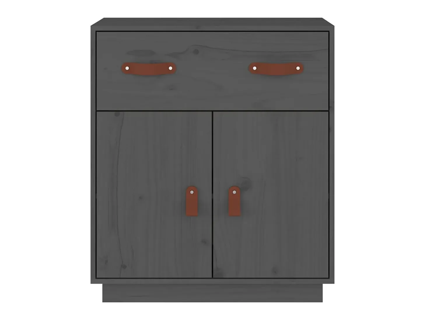 Aparador buffet cómoda armario mueble organizador cocina salón salón 65,5 x 40 x 75 cm madera maciza de pino gris 02_0031799