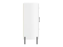 Aparador buffet cómoda armario mueble organizador cocina salón brillante 69,5 x 34 x 90 cm madera contrachapada blanco 02_0030743