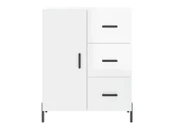 Aparador buffet cómoda armario mueble organizador cocina salón brillante 69,5 x 34 x 90 cm madera contrachapada blanco 02_0030743