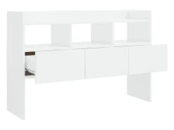 Aparador buffet cómoda armario mueble organizador cocina salón brillante 105 x 30 x 70 cm madera contrachapada blanco 02_0030570