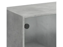 Aparador buffet cómoda armario mueble organizador cocina salón salón alto con puertas 68 x 37 x 142 cm madera contrachapada gris 02_0032240