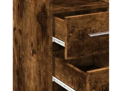 Aparador buffet cómoda armario mueble organizador cocina salón salón alto 30 x 42,5 x 185 cm madera contrachapada marrón 02_0033167