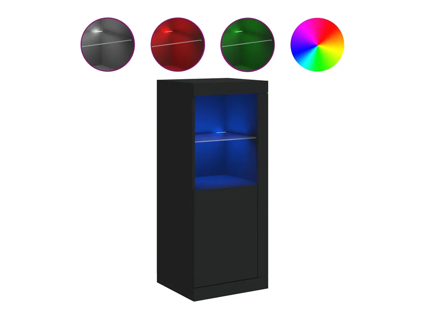 Aparador buffet cómoda armario mueble organizador cocina salón salón con luces LED 41 x 37 x 100 cm negro 02_0030036