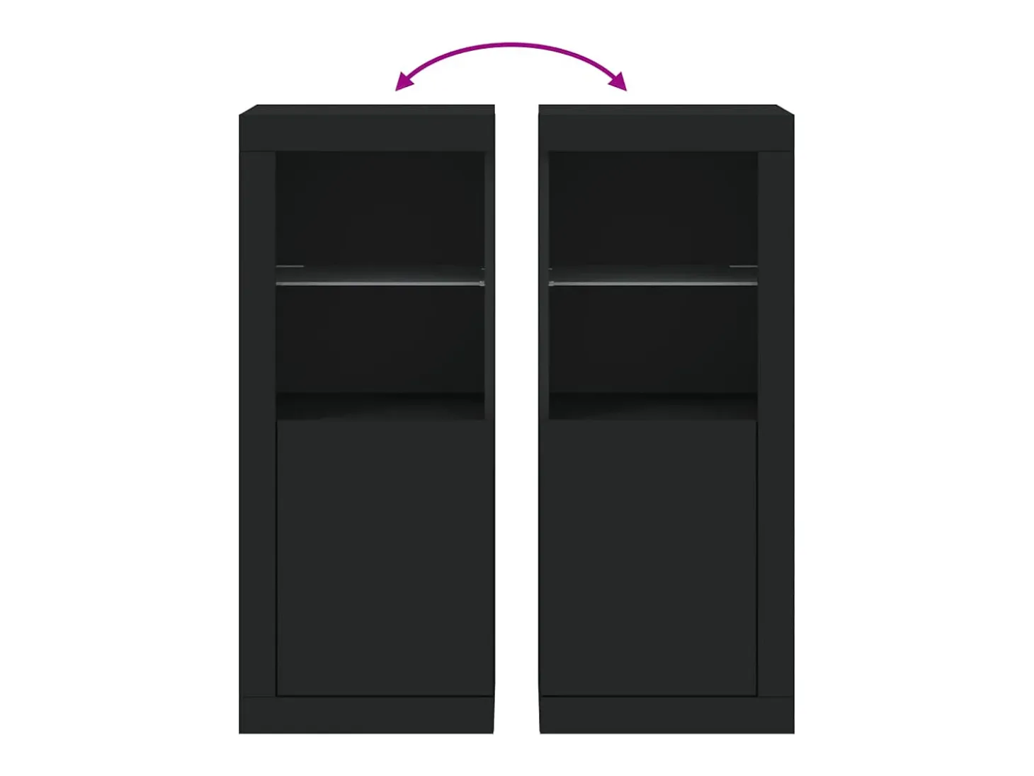 Aparador buffet cómoda armario mueble organizador cocina salón salón con luces LED 41 x 37 x 100 cm negro 02_0030036