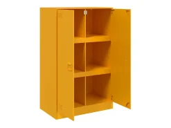 Aparador buffet cómoda armario mueble organizador cocina salón salón amarillo mostaza 67 x 39 x 107 cm acero Amarillo 02_0035696