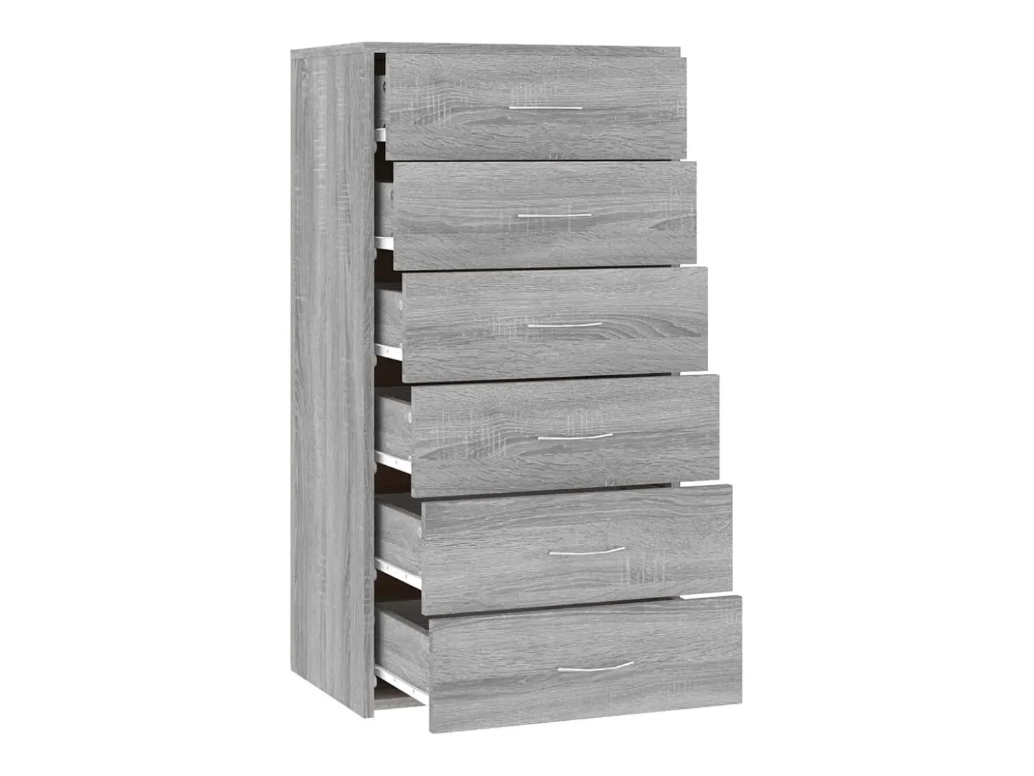 Aparador buffet cómoda armario mueble organizador cocina salón salón con 6 cajones Sonoma 50 x 34 x 96 cm madera contrachapada gris 02_0029763