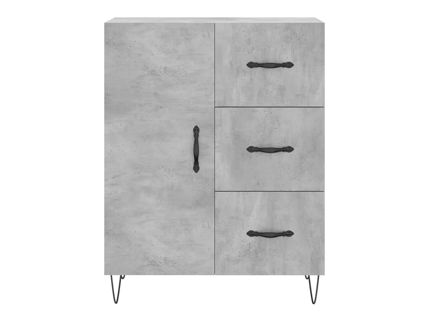 Aparador buffet cómoda armario mueble organizador cocina salón salón alto 69,5 x 34 x 180 cm madera contrachapada gris 02_0034643