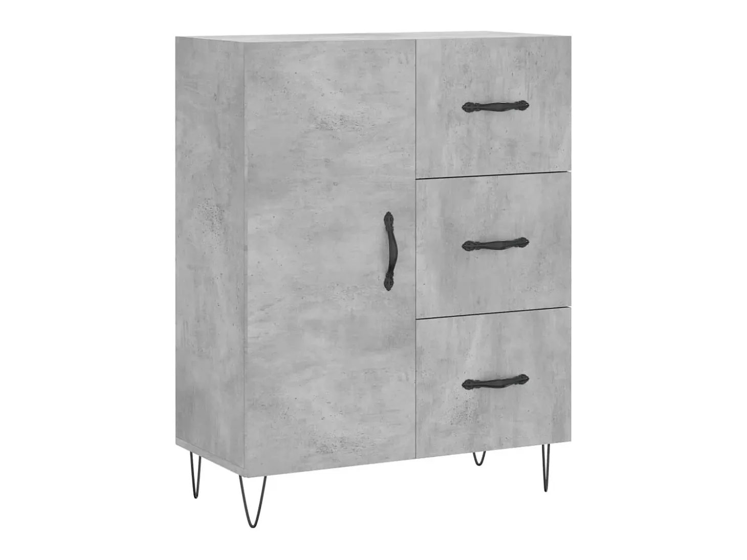 Aparador buffet cómoda armario mueble organizador cocina salón salón alto 69,5 x 34 x 180 cm madera contrachapada gris 02_0034643