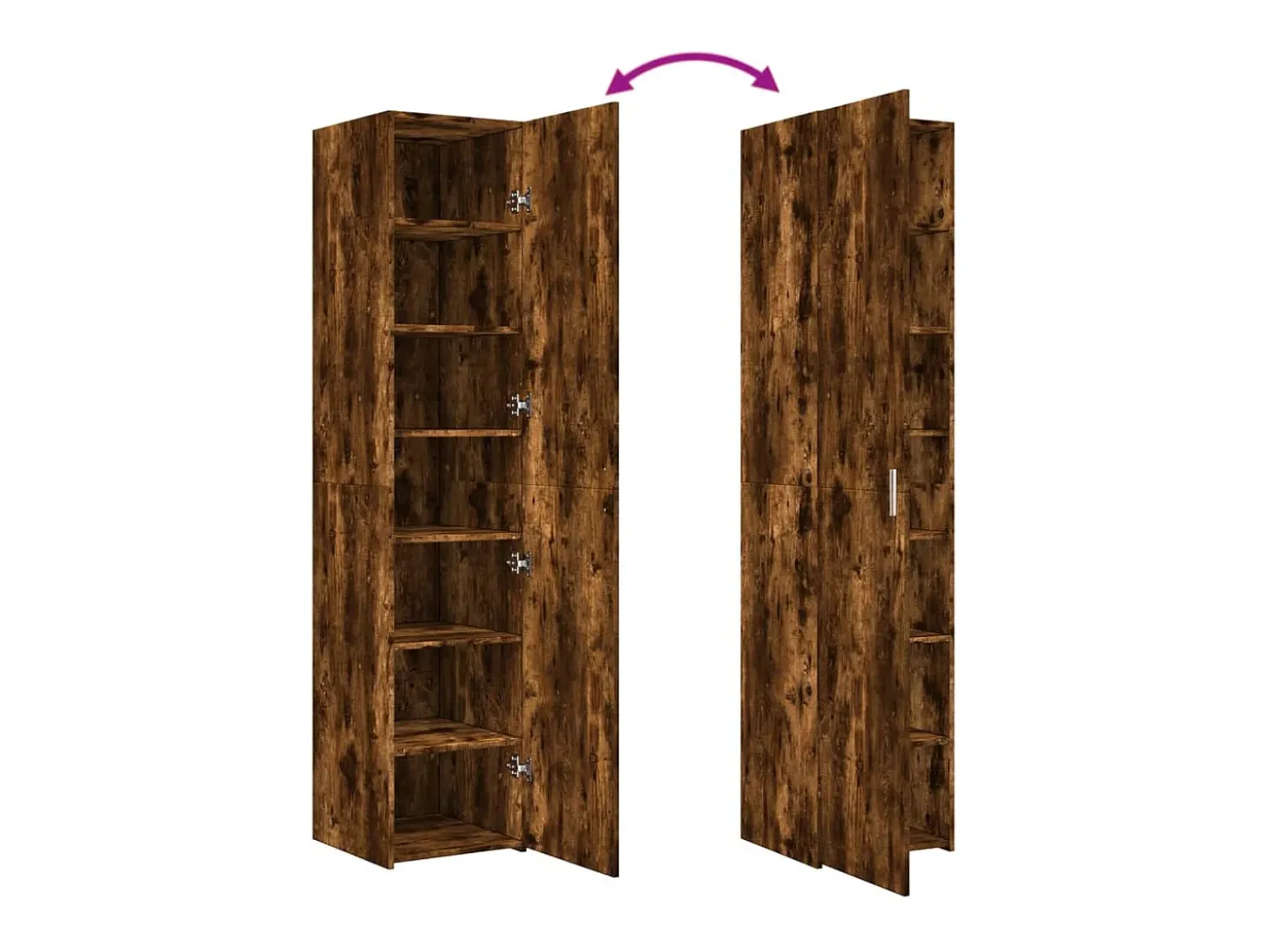 Aparador buffet cómoda armario mueble organizador cocina salón salón alto 40 x 42,5 x 185 cm madera contrachapada marrón 02_0033357