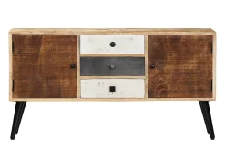 Aparador buffet cómoda armario mueble organizador cocina salón salón 118 x 30 x 62 cm madera maciza de mango marrón 02_0029530
