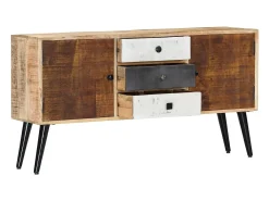 Aparador buffet cómoda armario mueble organizador cocina salón salón 118 x 30 x 62 cm madera maciza de mango marrón 02_0029530