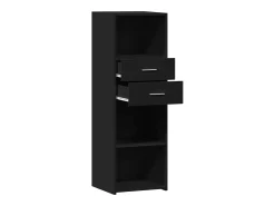 Aparador buffet cómoda armario mueble organizador cocina salón salón alto 40 x 42,5 x 124 cm madera contrachapada negro 02_0034924