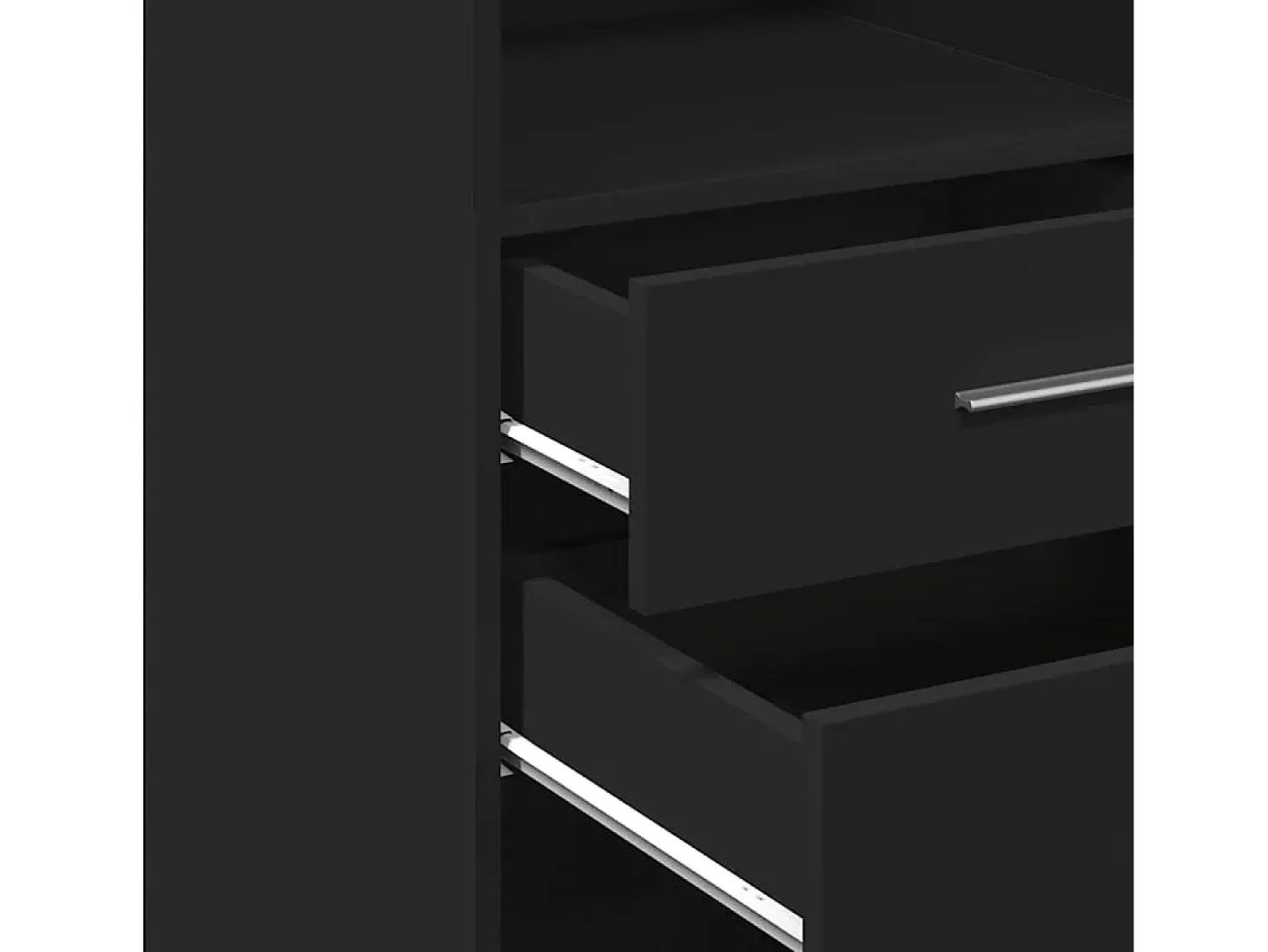 Aparador buffet cómoda armario mueble organizador cocina salón salón alto 40 x 42,5 x 124 cm madera contrachapada negro 02_0034924
