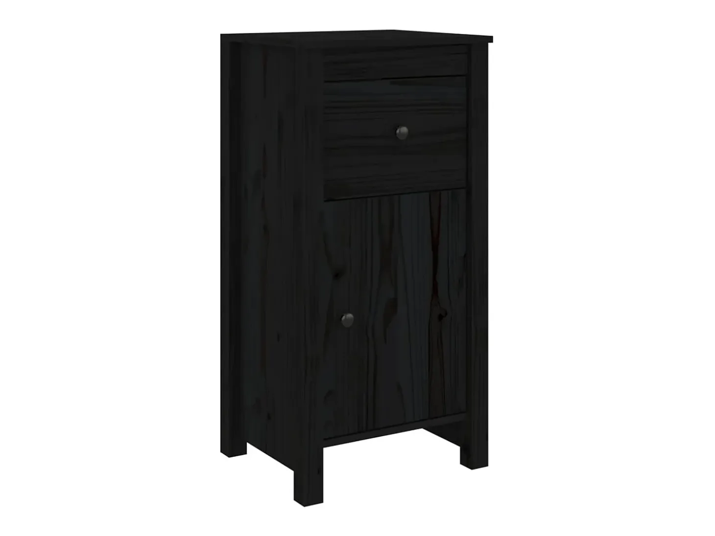 Aparador buffet cómoda armario unidad de almacenamiento organizador cocina salón salón juego de 2 40 x 35 x 80 cm madera maciza de pino negro 02_0036905