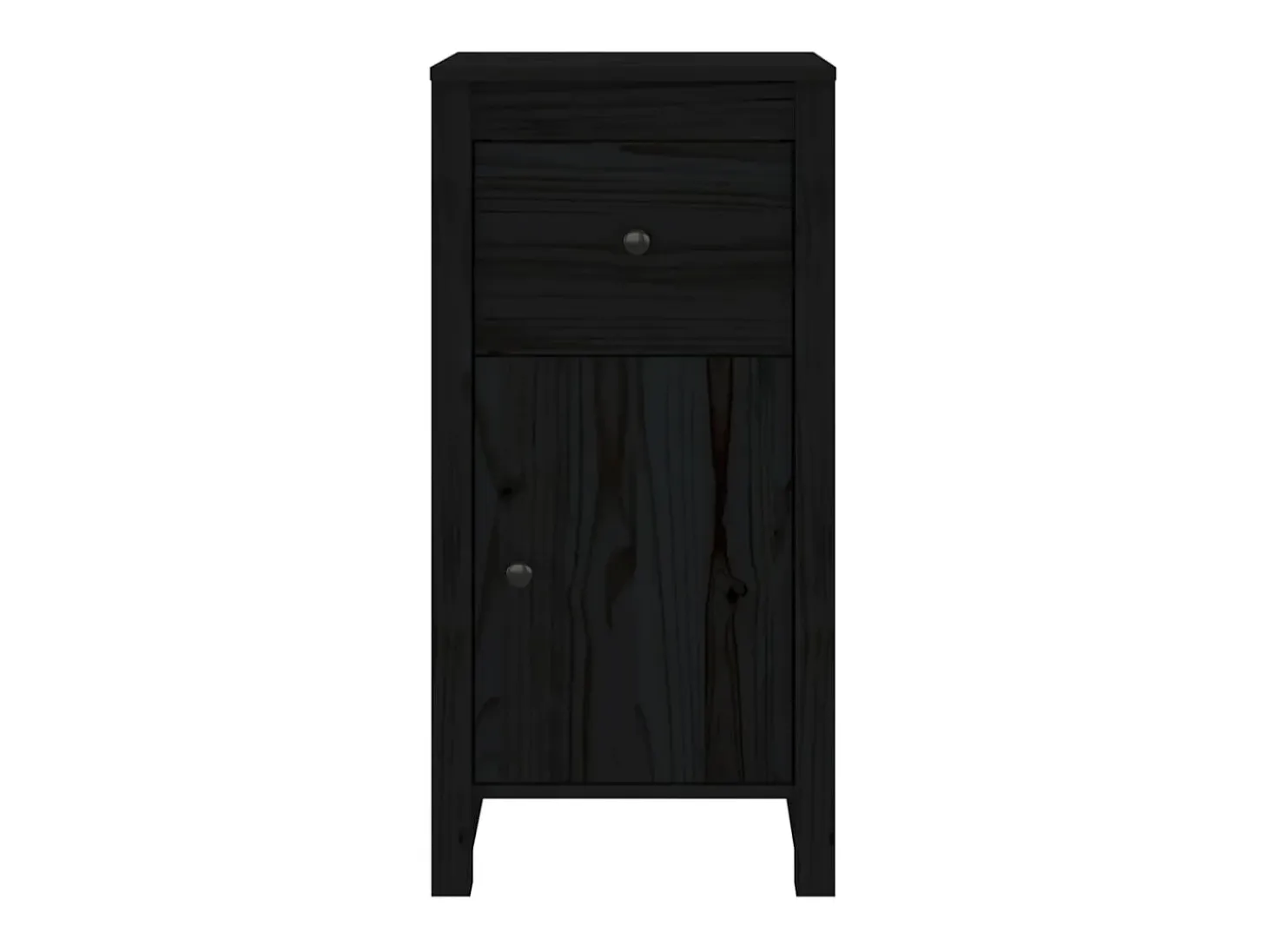 Aparador buffet cómoda armario unidad de almacenamiento organizador cocina salón salón juego de 2 40 x 35 x 80 cm madera maciza de pino negro 02_0036905