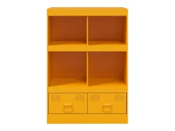 Aparador buffet cómoda armario mueble organizador cocina salón salón amarillo mostaza 67 x 39 x 95 cm acero Amarillo 02_0035703