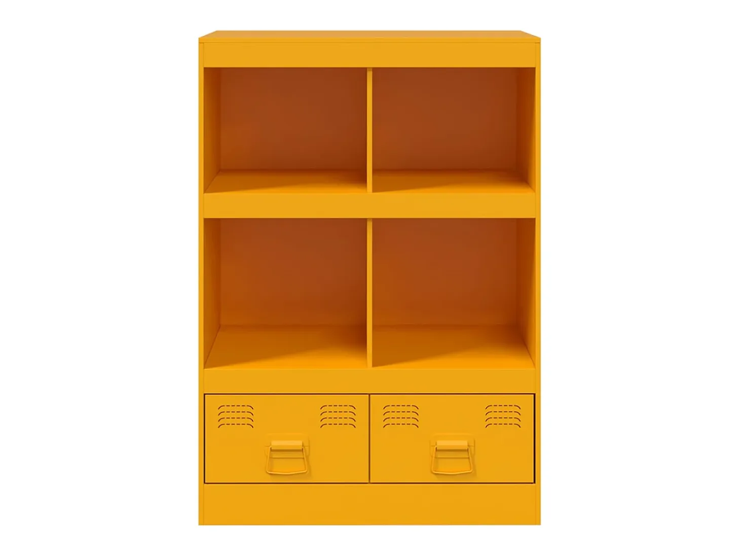 Aparador buffet cómoda armario mueble organizador cocina salón salón amarillo mostaza 67 x 39 x 95 cm acero Amarillo 02_0035703