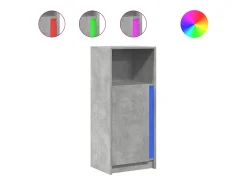 Aparador buffet cómoda armario mueble organizador cocina salón salón con LED 42,5 x 34 x 100 cm madera contrachapada gris 02_0029803