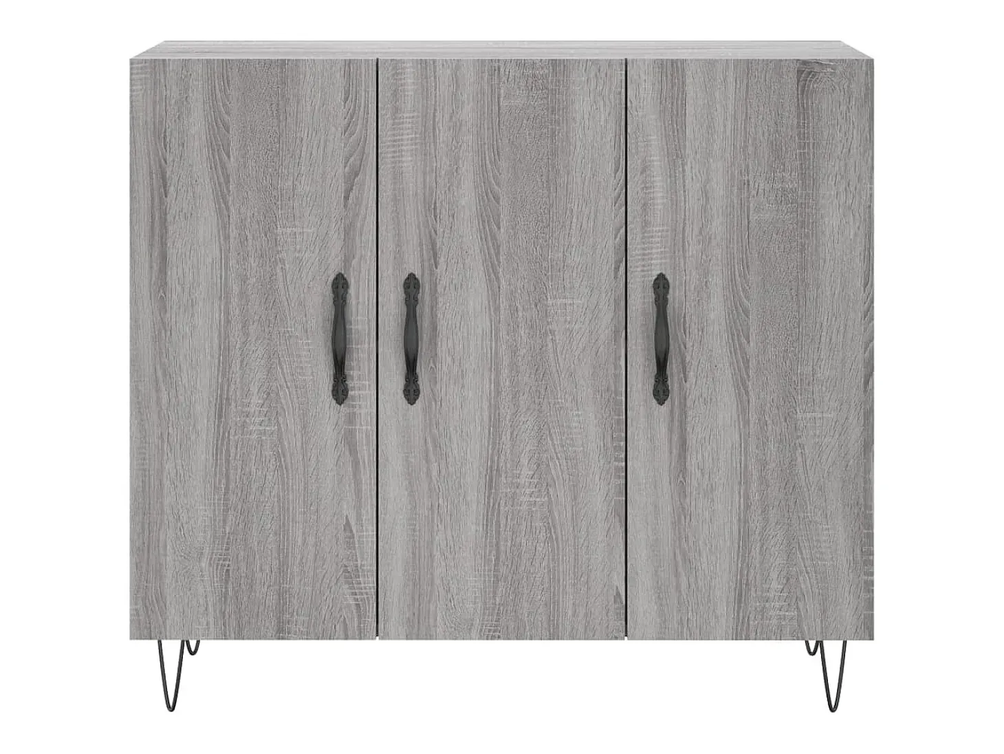 Aparador buffet cómoda armario unidad de almacenamiento organizador cocina salón salón Sonoma 90 x 34 x 80 cm madera contrachapada gris 02_0036554