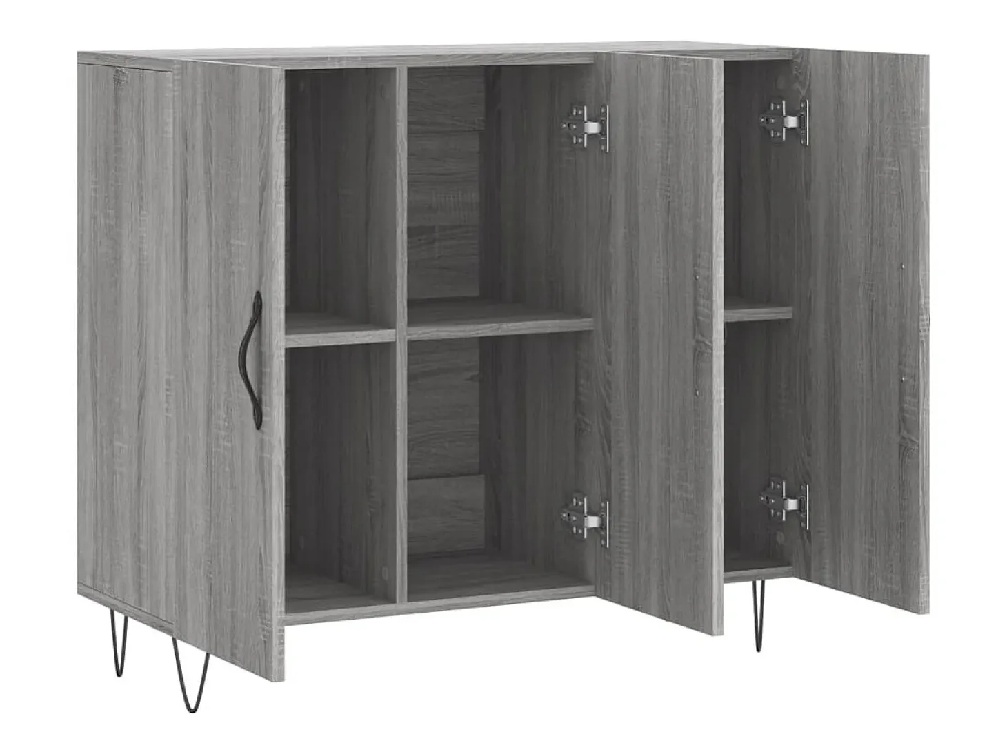 Aparador buffet cómoda armario unidad de almacenamiento organizador cocina salón salón Sonoma 90 x 34 x 80 cm madera contrachapada gris 02_0036554
