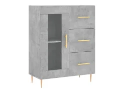 Aparador buffet cómoda armario mueble organizador cocina salón salón alto 69,5 x 34 x 180 cm madera contrachapada gris 02_0034627