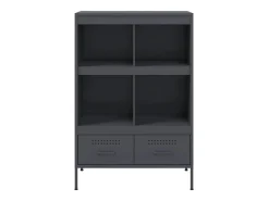 Aparador buffet cómoda armario mueble organizador cocina salón salón alto 68 x 39 x 101,5 cm acero antracita 02_0032208
