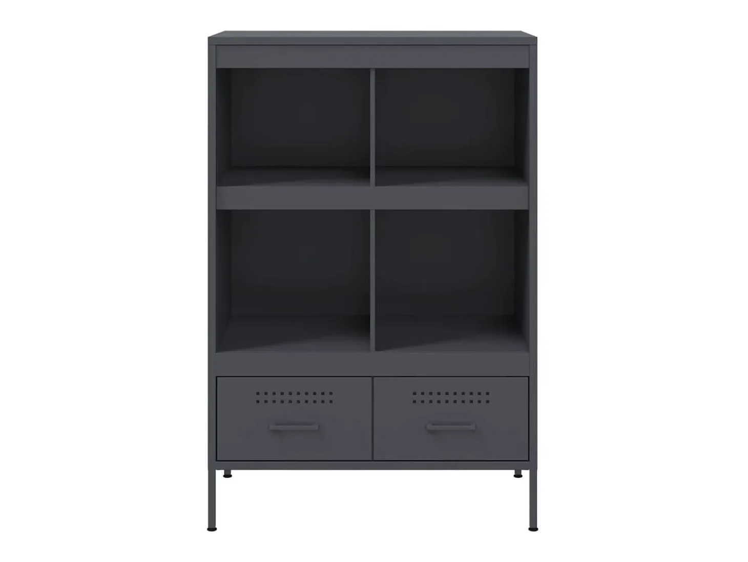 Aparador buffet cómoda armario mueble organizador cocina salón salón alto 68 x 39 x 101,5 cm acero antracita 02_0032208