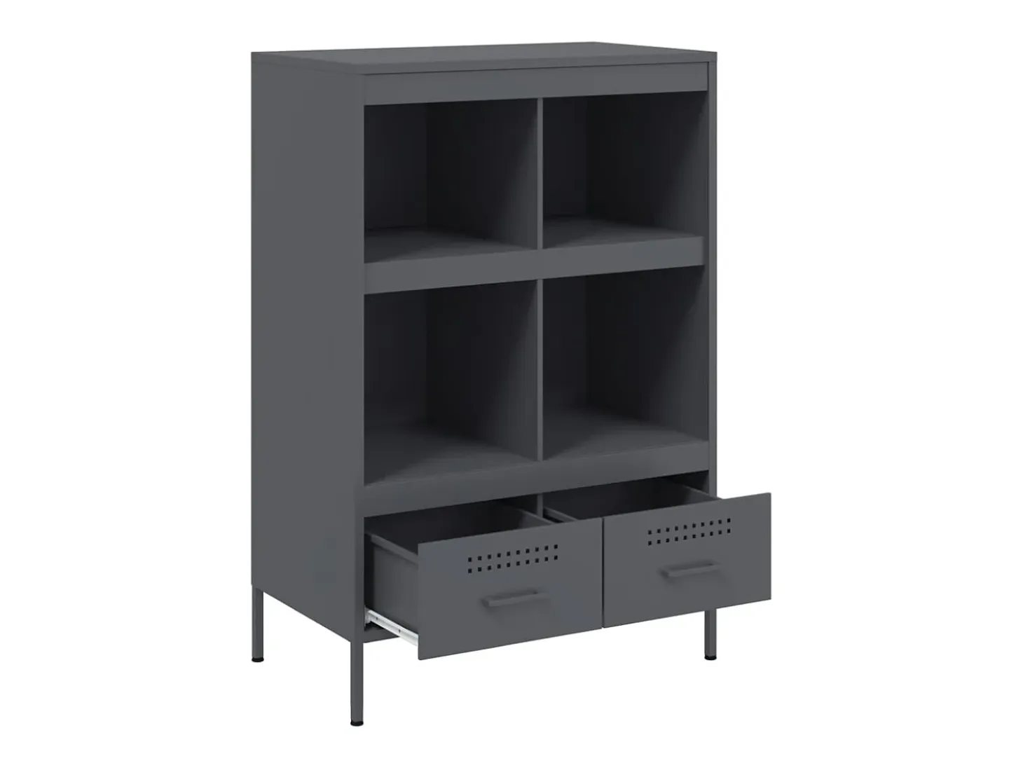 Aparador buffet cómoda armario mueble organizador cocina salón salón alto 68 x 39 x 101,5 cm acero antracita 02_0032208