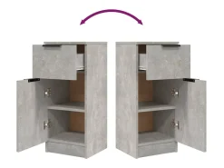 Aparador buffet cómoda armario mueble organizador cocina salón salón juego de 2 30 x 30 x 70 cm madera contrachapada gris 02_0036844