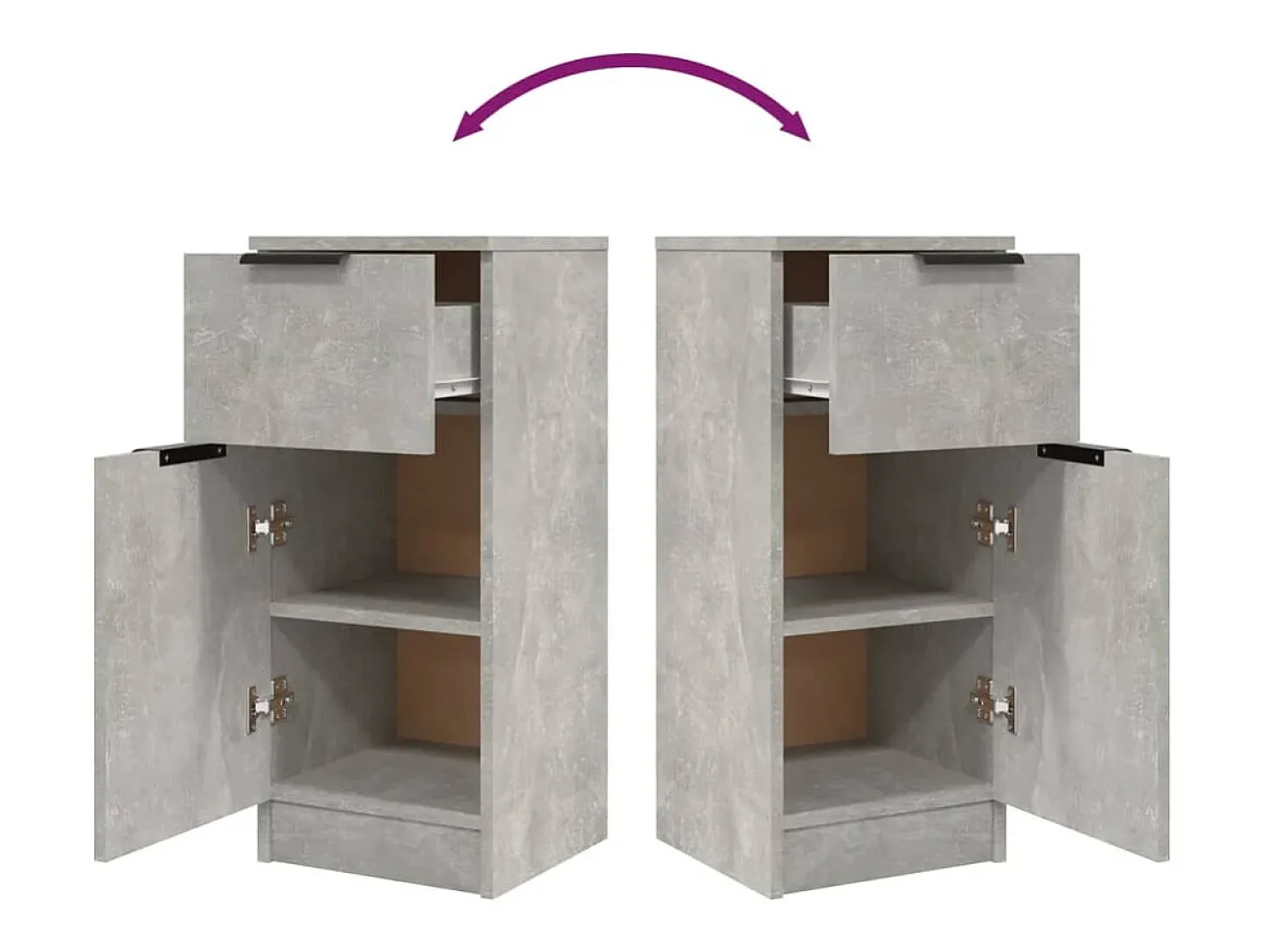 Aparador buffet cómoda armario mueble organizador cocina salón salón juego de 2 30 x 30 x 70 cm madera contrachapada gris 02_0036844