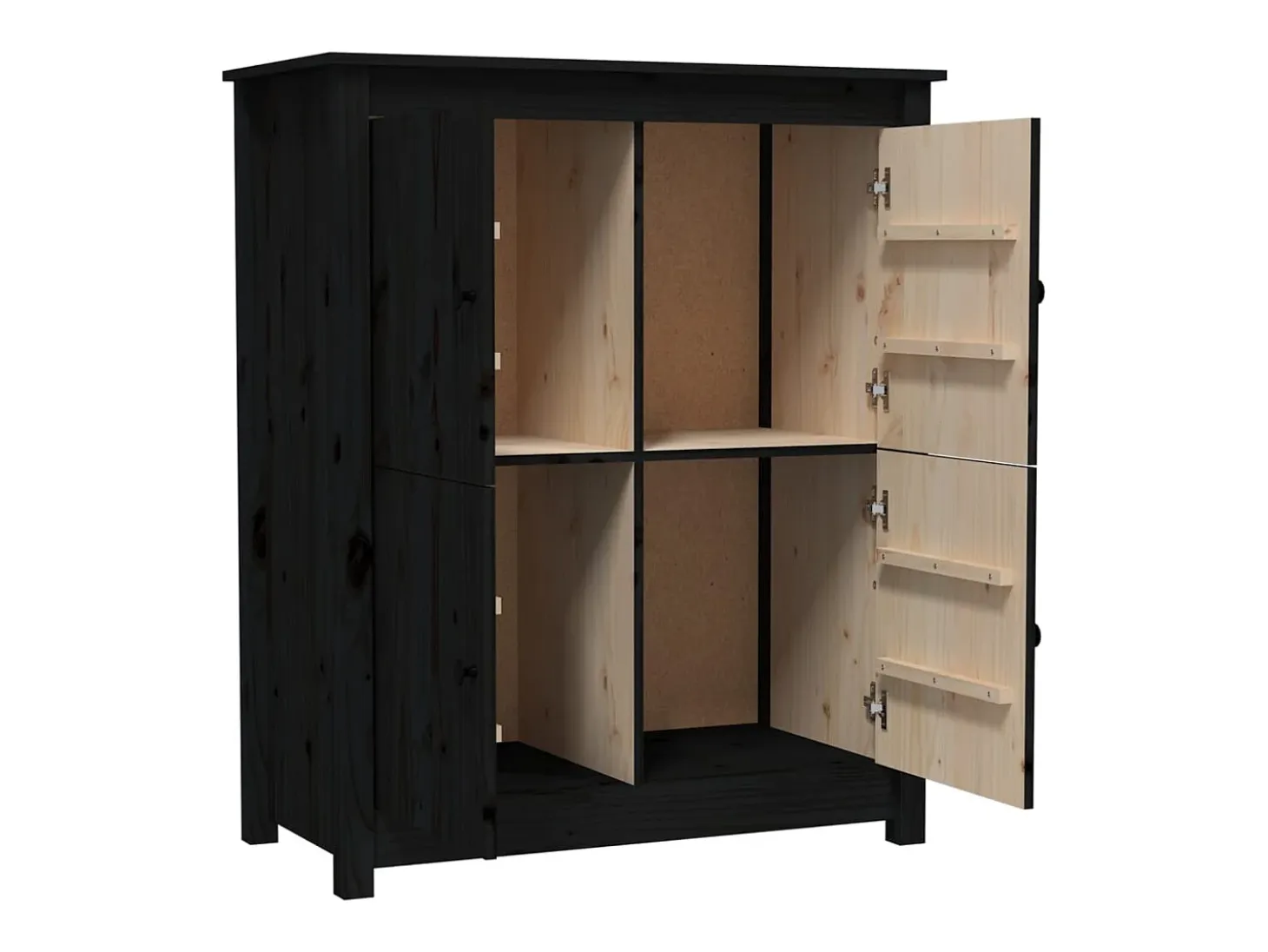 Aparador buffet cómoda armario mueble organizador cocina salón salón 83 x 41,5 x 100 cm madera maciza de pino negro 02_0036141