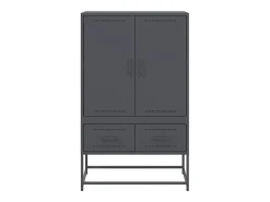 Aparador buffet cómoda armario mueble organizador cocina salón salón alto 68 x 39 x 111,5 cm acero antracita 02_0032210