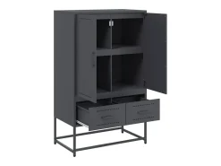 Aparador buffet cómoda armario mueble organizador cocina salón salón alto 68 x 39 x 111,5 cm acero antracita 02_0032210