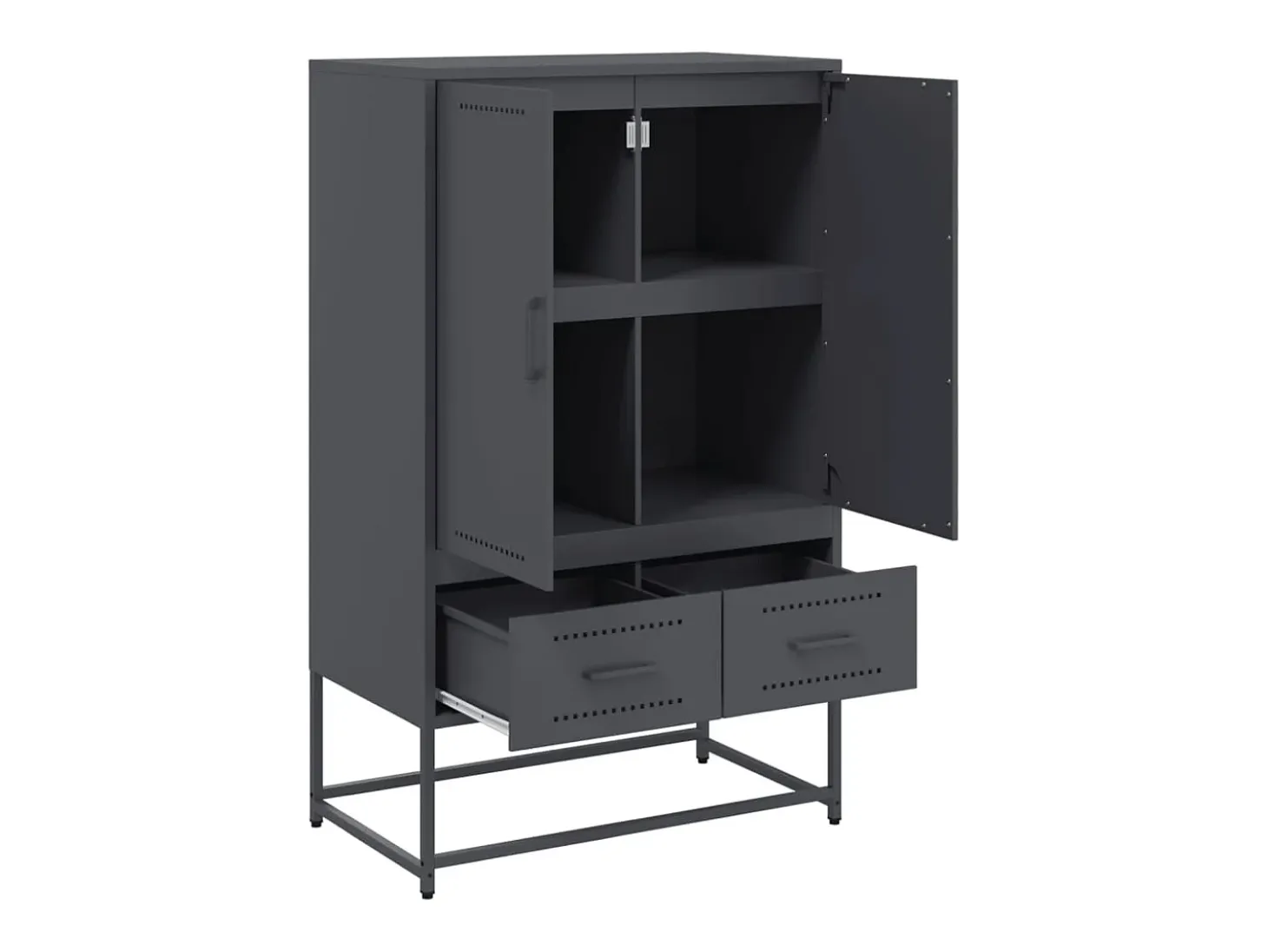Aparador buffet cómoda armario mueble organizador cocina salón salón alto 68 x 39 x 111,5 cm acero antracita 02_0032210